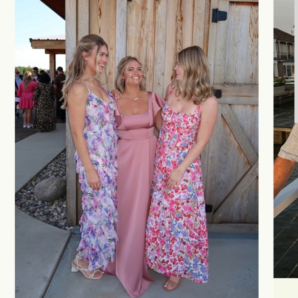 Let Me Be Jia Floral Ruffle Tiered Maxi Dress - Pink & Lavender - Picture 3 of 16